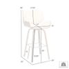 Armen Living Tyler 26" Counter Height Swivel Gray Faux Leather and Black Wood Bar Stool view 3