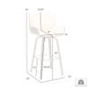 Armen Living Tyler 30" Bar Height Swivel Cream Faux Leather and Walnut Wood Bar Stool view 3