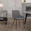 Armen Living Mia Fabric and Metal Dining Chair, Dark Gray view 2