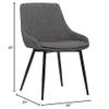 Armen Living Mia Fabric and Metal Dining Chair, Dark Gray view 3