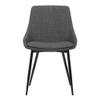Armen Living Mia Fabric and Metal Dining Chair, Dark Gray view 4