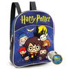 Harry Potter Mini Backpack for Kids Toddlers - 11" Iconic Woven Small Backpack Bundle w Button | Preschool Daycare Kindergarten | Fits Boys Girls Alike view 1