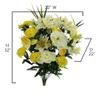 Admired By Nature 40 Stem Artificial Flowers Roses Lily Peony Mixed Bush Spring Faux Arrangement - for Indoor Outdoor Wedding Home Decor, Cemeteries and Funerals, Events, Crafts - Set of 2, Yellow view 2