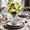 Admired By Nature 40 Stem Artificial Flowers Roses Lily Peony Mixed Bush Spring Faux Arrangement - for Indoor Outdoor Wedding Home Decor, Cemeteries and Funerals, Events, Crafts - Set of 2, Yellow view 4