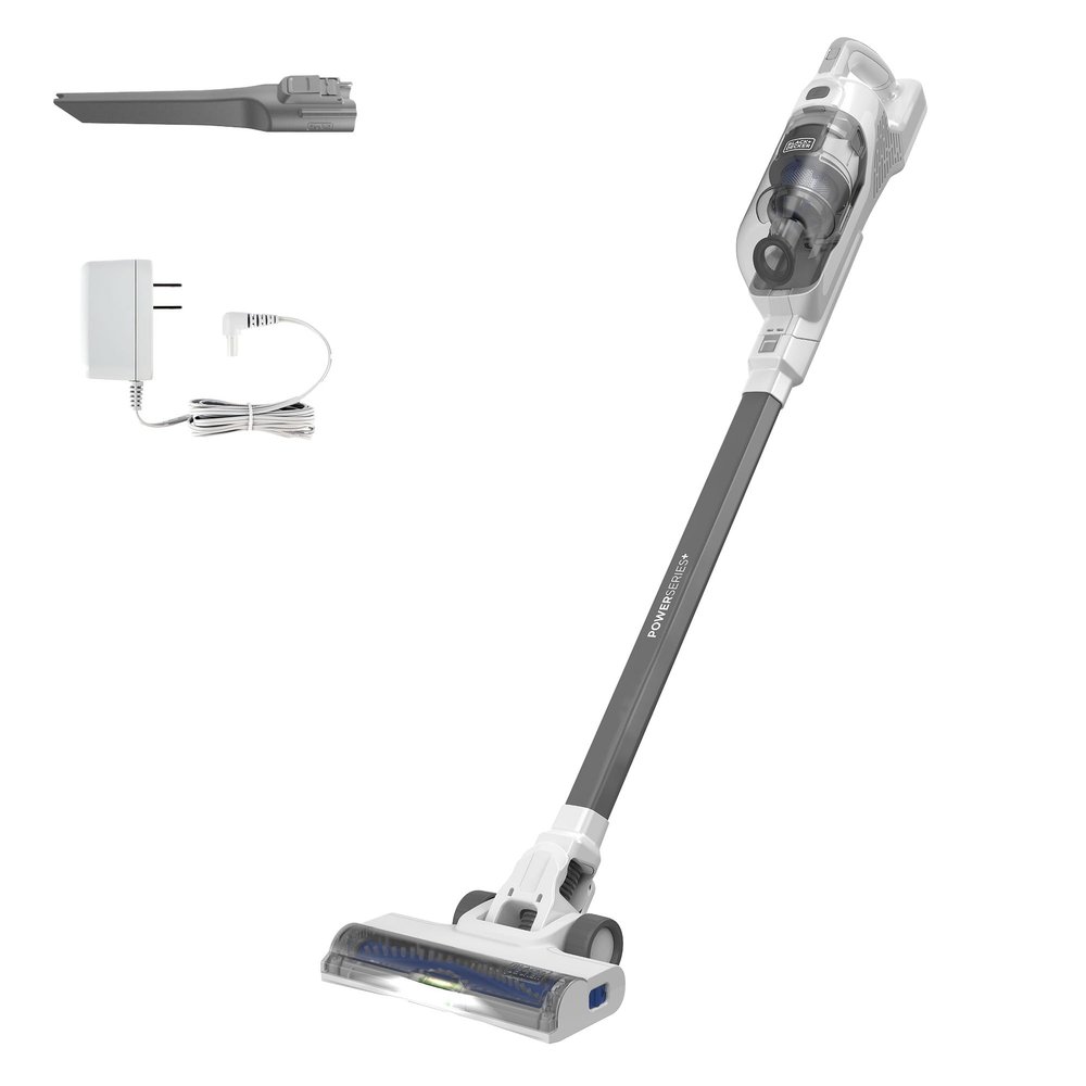 BLACK+DECKER POWERSERIES 16V MAX Stick Vacuum Cordless Rechargeable with LED Lights,Portable Vacuum Cordless, Lightweight, Anti-Tangle, Self-Standing, Multi-Surface, White (BHFEA420J)