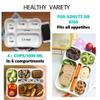 6 Compartment Lunch Boxes. Bento Box Lunchbox Snack Containers for Kids, Boys Girls Adults. School Daycare Meal Planning Portion Control Container. Leakproof BPA-Free. Set of 3, Pink Purple Orange view 3