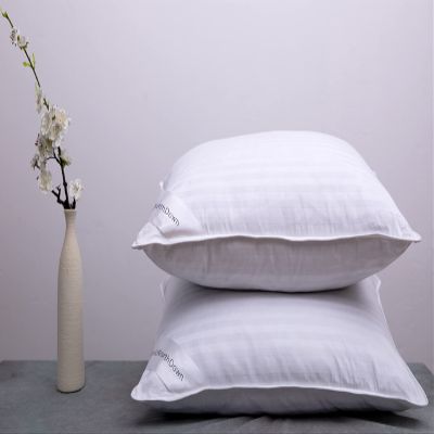 ArcticNorthDown Goose Down Feather Hotel Collection Bed Pillows for Sleeping Pair Standard Pillows for Back, Stomach or Side Sleepers Stripe White Color Set of 2 Pillows