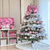 48 Inch Christmas Tree Skirt White Faux Fur with Sequin Snowflakes Large Rose Gold Thick Xmas Plush Tree Skirt Ornaments view 2