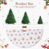 48 Inch Christmas Tree Skirt White Faux Fur with Sequin Snowflakes Large Rose Gold Thick Xmas Plush Tree Skirt Ornaments view 4