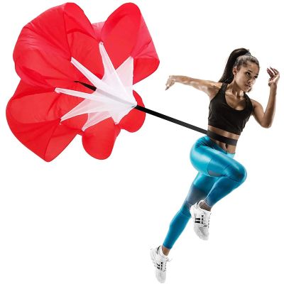 Resistance Parachute Running Umbrella, 57'' Speed Training Resistance Parachute, Resistance Training Tool, Running Parachute Resistance Trainer(Color:Red)