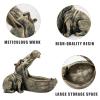 aboxoo Hippo Statue Home Resin Hippopotamus Figurine Sculpture Table Art Decoration Sundries Key Container Storage Box (Copper) view 2
