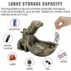 aboxoo Hippo Statue Home Resin Hippopotamus Figurine Sculpture Table Art Decoration Sundries Key Container Storage Box (Copper) view 3