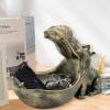 aboxoo Hippo Statue Home Resin Hippopotamus Figurine Sculpture Table Art Decoration Sundries Key Container Storage Box (Copper) view 4