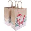 YAYA2021-SHOP Sturdy Storage Box 6Pcs Khaki Bags Santa Kraft Paper Bag with Handle Package Party Candy Bags Xmas Decor Storage for Christmas, Halloween, Graduations, Weddings view 4