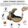 aboxoo Hippo Statue Home Resin Hippopotamus Figurine Sculpture Table Art Decoration Sundries Key Container Storage Box (Gold) view 3