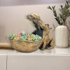 aboxoo Hippo Statue Home Resin Hippopotamus Figurine Sculpture Table Art Decoration Sundries Key Container Storage Box (Gold) view 4