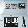 Amgico Digital Alarm Clock with Snooze, Temperature, Auto Dimming, 11.5" Large Display Calendar, Desk/Wall Clock for Bedroom, Living Room, Office, Home, Classroom, Kids, Elderly - White view 4