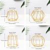 Small Vases for Flowers, Glass Bud Vase with Metal Geometric Iron Line Cup Vase Pot for Hydroponic, Rustic Decorative Vase Centerpieces for Wedding, Dinning, Home Table Decoration view 4