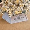Glitzhome 26" L Washed White Wooden Tree Collar, Rustic Trapezoid Tree Stand Cover Farm Fresh Christmas Tree Skirt Box view 1