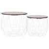 2 pcs Modern Design Basket Coffee Table, The top of The Basket can be Opened, Built-in Large Storage Space, Side Table, Storage Basket, White view 3