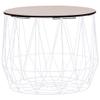 2 pcs Modern Design Basket Coffee Table, The top of The Basket can be Opened, Built-in Large Storage Space, Side Table, Storage Basket, White view 4
