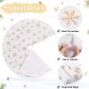 36 Inches Christmas Tree Skirt White Faux Fur Tree Skirts with Gold Sequin Snowflakes Soft Plush Tree Skirt for Xmas Tree Decorations view 3