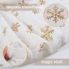36 Inches Christmas Tree Skirt White Faux Fur Tree Skirts with Gold Sequin Snowflakes Soft Plush Tree Skirt for Xmas Tree Decorations view 4
