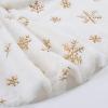 Christmas Tree Skirt 48 Inch Gold Snowflakes White Faux Fur Tree Skirts Fluffy Plush Tree Mat for Artificial Tree Decorations Indoor view 3