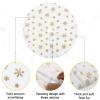 Christmas Tree Skirt 48 Inch Gold Snowflakes White Faux Fur Tree Skirts Fluffy Plush Tree Mat for Artificial Tree Decorations Indoor view 4
