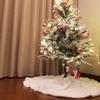 Christmas Tree Skirt 48 Inch White Faux Fur Tree Skirts with Silver Snowflakes Winter Large Plush Xmas Tree Mat Christmas Tree Decorations view 4