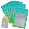 Funfery 100 Pack Mylar Resealable Bags, Clear Gradient Packing Bags for Food Storage, Small Business, Foil Pouch Smell Zipper Proof Bag for Sample Jewelry Eyelash Gloss(Blue Green,4.7x7in) view 1