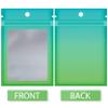Funfery 100 Pack Mylar Resealable Bags, Clear Gradient Packing Bags for Food Storage, Small Business, Foil Pouch Smell Zipper Proof Bag for Sample Jewelry Eyelash Gloss(Blue Green,4.7x7in) view 2