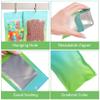 Funfery 100 Pack Mylar Resealable Bags, Clear Gradient Packing Bags for Food Storage, Small Business, Foil Pouch Smell Zipper Proof Bag for Sample Jewelry Eyelash Gloss(Blue Green,4.7x7in) view 4