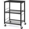 LIANTRAL 3 Tier Rolling Cart, Black Kitchen Carts on Wheels with Storage, Multifunctional Utility Cart for Kitchen Bathroom Living Room Bar Office view 1