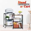 LIANTRAL 3 Tier Rolling Cart, Black Kitchen Carts on Wheels with Storage, Multifunctional Utility Cart for Kitchen Bathroom Living Room Bar Office view 4