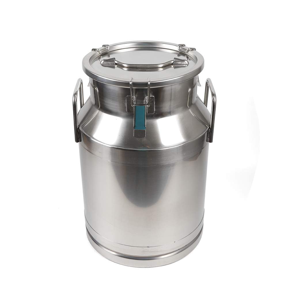 8 Gal Stainless Steel Milk Can 30L, Dairy Pot with Sealed Lid 304 Heavy Duty Bucket GDAE10 Liquid Storage Canister Oil Barrel Pail Jug Wine Tea Beer for Home Bar Kitchen Industry
