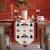 Christmas Plaid Elks and Snowflakes Trees Table Runner Cotton Linen Washable Dresser Scarves Red and Black Buffalo Check Dining Top Tapestry Setting Decor for Home Kitchen Holiday Party Wedding view 2