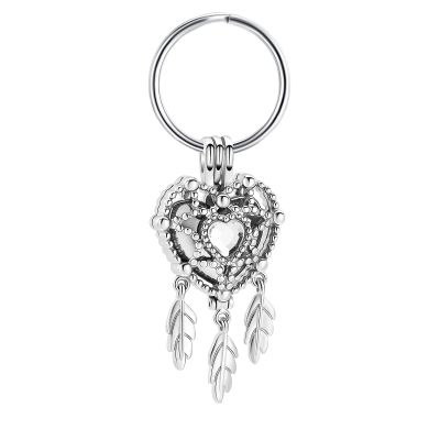 Cremation Jewelry Heart Dream Catcher Urn Keychain for Human Ashes Cremation Keepsake Memorial Urn Keyring for Women Men