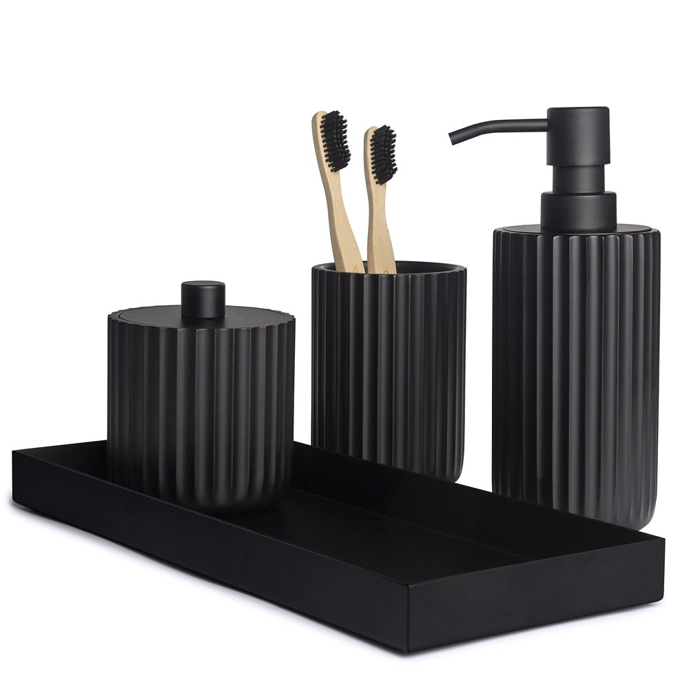 Bathroom Accessory Set, Bathroom Sets Accessories, Matte Black Bathroom Accessories Sets Complete, Bathroom Assesssories Set, Farmhouse Bathroom Decor, Bathroom Soap Dispenser Set, Boho Bathroom Decor