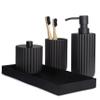 Bathroom Accessory Set, Bathroom Sets Accessories, Matte Black Bathroom Accessories Sets Complete, Bathroom Assesssories Set, Farmhouse Bathroom Decor, Bathroom Soap Dispenser Set, Boho Bathroom Decor view 1