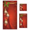 ALAZA Merry Christmas Ball Red New Year Soft 3 Piece Bath Towels Set for Bathroom Spa Hotel, 1 Bath Towel+ 1 Hand Towel+ 1 Washcloth view 1