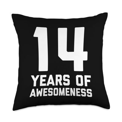 14th Birthday Age 14 Year Old Boy Girl Fourteen Awesome Son Throw Pillow