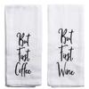 Home Essentials & Beyond 50943 Everyday Kitchen Towel with Emb Soft Twill Coffee & Wine - 2 Piece view 1