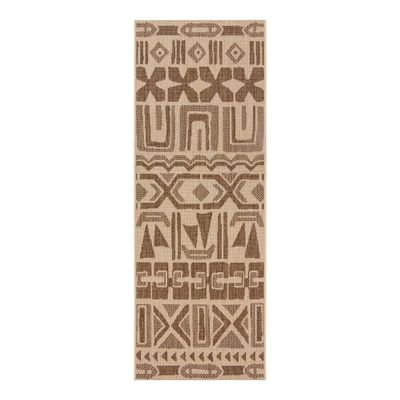 Gertmenian Indoor/Outdoor Kona Coast by Reyn Spooner Runner Rug - 2x6 Runner, Stain & UV Resistant, Ideal for Deck, Patio, Poolside Rooms - Tribal, Light Brown, 46672