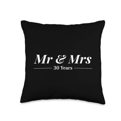 30th Wedding Anniversary Shirt Gift Mr Mrs Men Women Wife Throw Pillow
