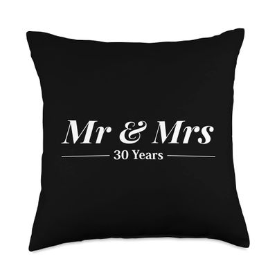 30th Wedding Anniversary Shirt Gift Mr Mrs Men Women Wife Throw Pillow