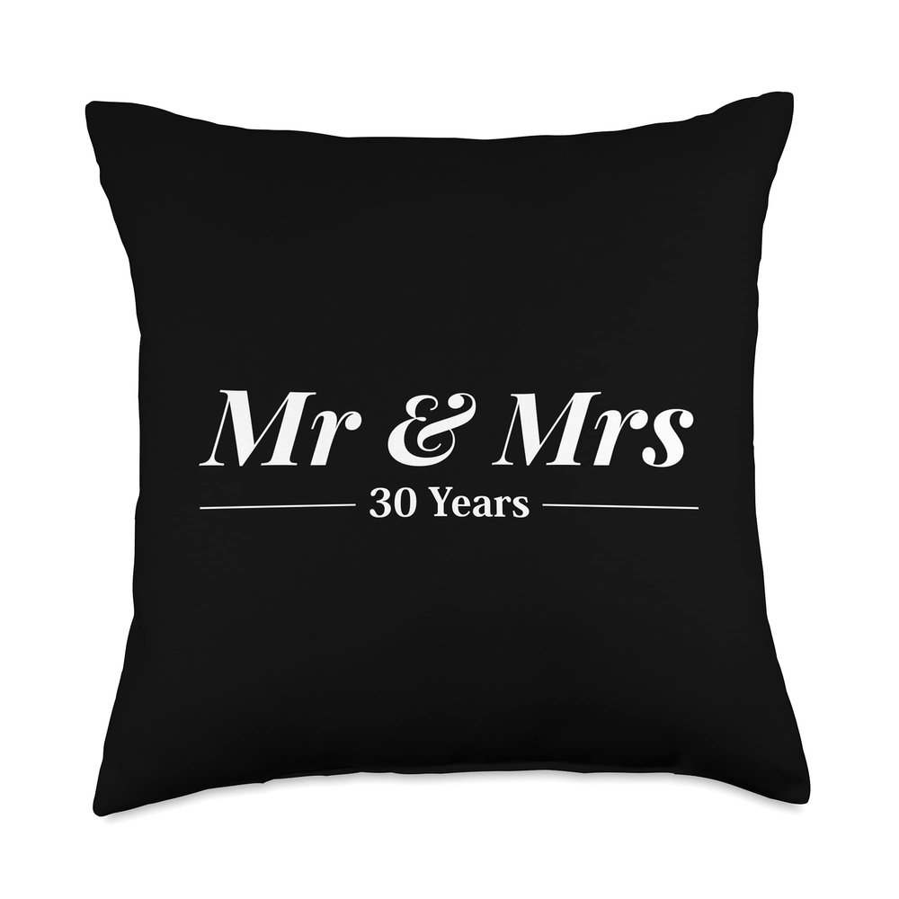 30th Wedding Anniversary Shirt Gift Mr Mrs Men Women Wife Throw Pillow