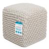 BIRDROCK HOME Bud Pouf Foot Stool Ottoman - Knit Bean Bag Floor Chair - Cotton Braided Cord - Great for The Living Room, Bedroom and Kids Room - Small Furniture view 1