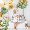 152pcs Sage Green Balloons Garland Kit - Balloon Arch With White, Peach, Gold and Retro Olive Green Balloons, Perfect for Wedding Baby & Bridal Shower Birthday Party Decorations view 3