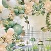 152pcs Sage Green Balloons Garland Kit - Balloon Arch With White, Peach, Gold and Retro Olive Green Balloons, Perfect for Wedding Baby & Bridal Shower Birthday Party Decorations view 4